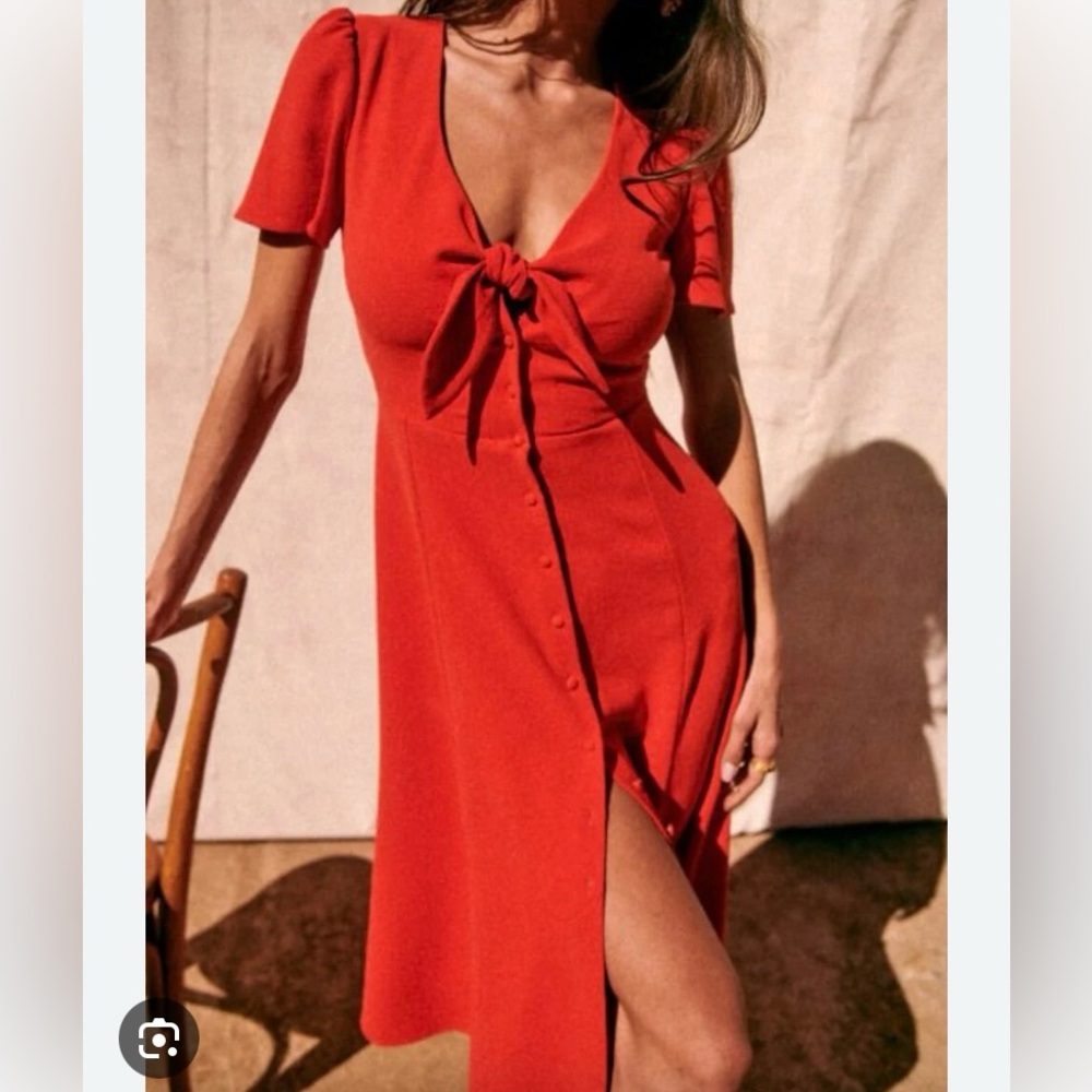 Sezane Ohelia Dress - Coral